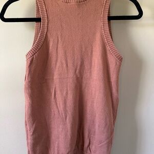 Minimalist Sleeveless Womens Knit Top by Blake LDN Brown Size S